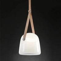 Luminaire Suspensia: Suspension en verre fumé design moderne LED et bracelet en cuir | Marco Lucetti