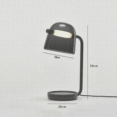 Luminaire Suspensia: Suspension en verre fumé design moderne LED et bracelet en cuir | Marco Lucetti Lampe de table grise / Lumière neutre