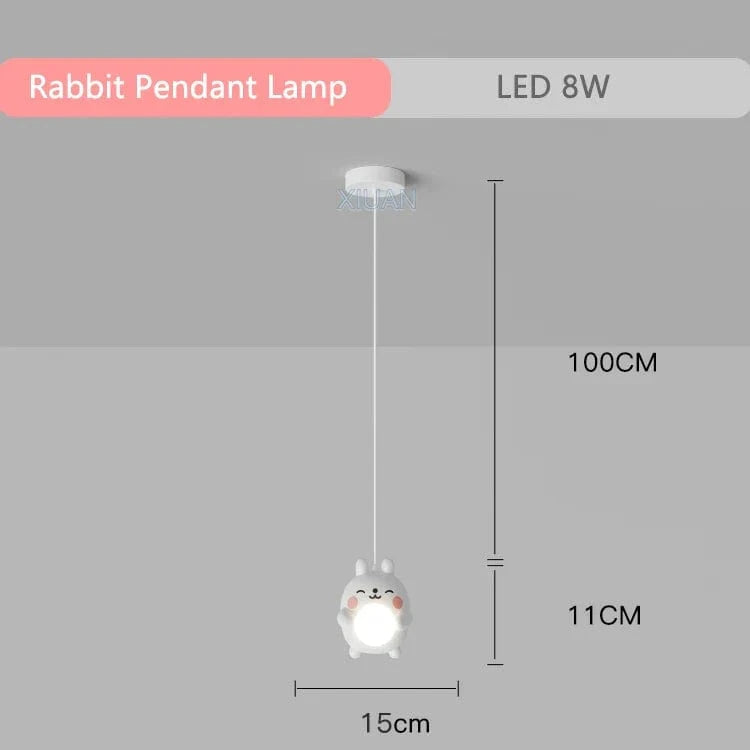 Luminaires Animal Kids Ball - Protection Oculaire | Marco Lucetti Lampe à Suspension Lapin / Lumière blanche
