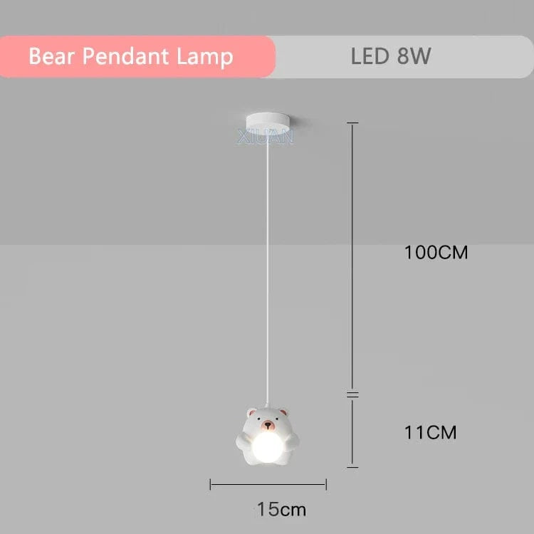 Luminaires Animal Kids Ball - Protection Oculaire | Marco Lucetti Lampe à suspension ours / Lumière blanche