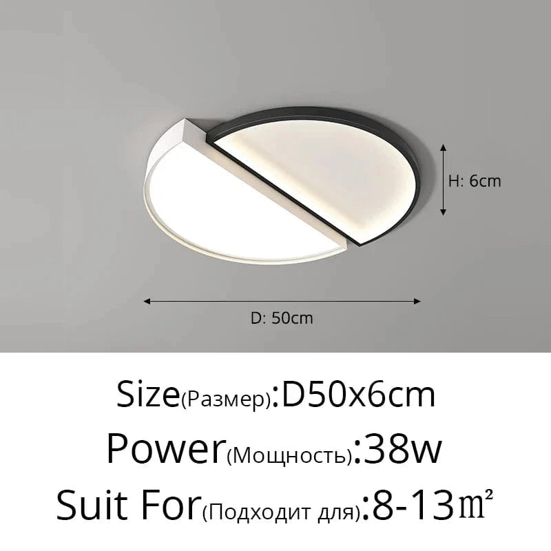 Luminaires décoratifs Qiyimei - Collection Lustre Éclairage Intérieur | Marco Lucetti Noir Rond 50cm / Blanc chaud, pas de télécommande