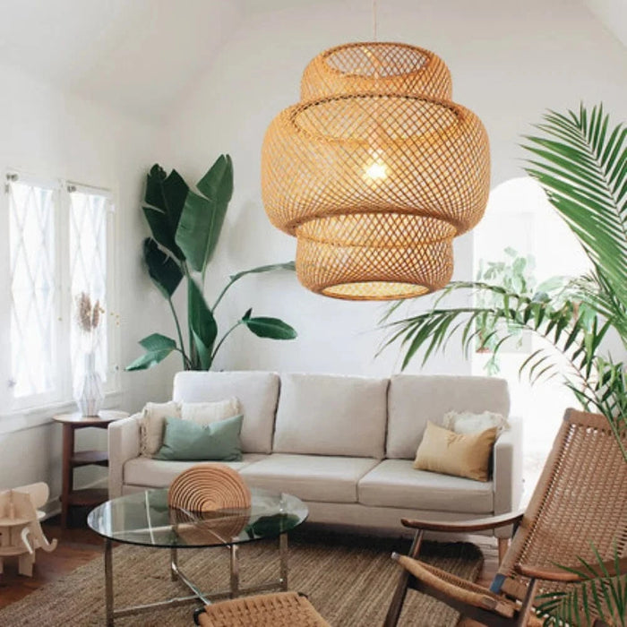 Luminaires Suspendus Chinois en Bambou Tricoté | Marco Lucetti