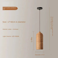Luminaires suspendus en rotin japonais avec tissage en bambou Calme. | Marco Lucetti B / Blanc froid