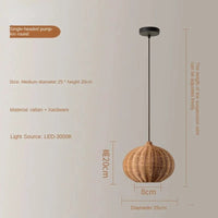 Luminaires suspendus en rotin japonais avec tissage en bambou Calme. | Marco Lucetti C / Blanc froid