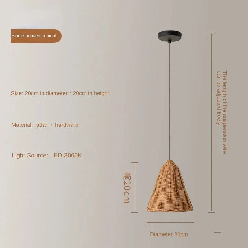 Luminaires suspendus en rotin japonais avec tissage en bambou Calme. | Marco Lucetti UN / Blanc froid