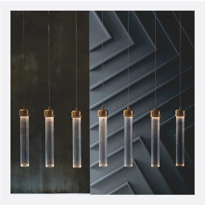 Luminaires suspendus LED modernes pour la maison: Éclairage en verre et en or | Marco Lucetti D65xH34mm