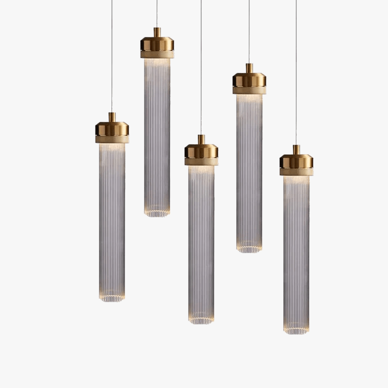 Luminaires suspendus LED modernes pour la maison: Éclairage en verre et en or | Marco Lucetti D65xH34mm