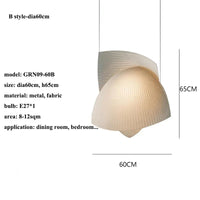 Luminaires suspendus Wabi Sabi japonais pour la maison - Conception de tissus et éclairage LED | Marco Lucetti Style B-dia60cm / Lumière blanche (6000K)