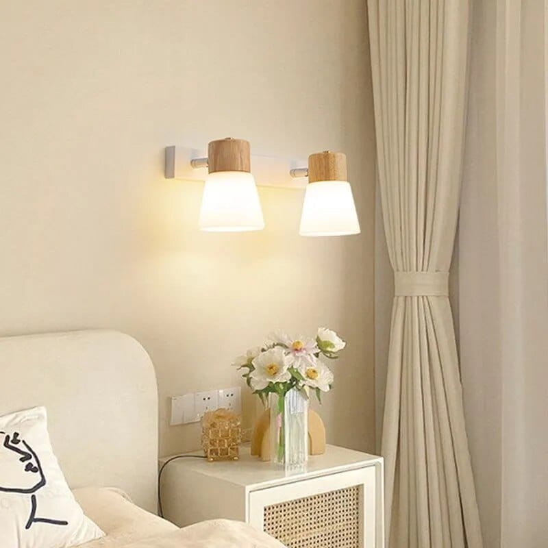 Luminia - Applique LED Double Tête en Bois et Verre | Marco Lucetti
