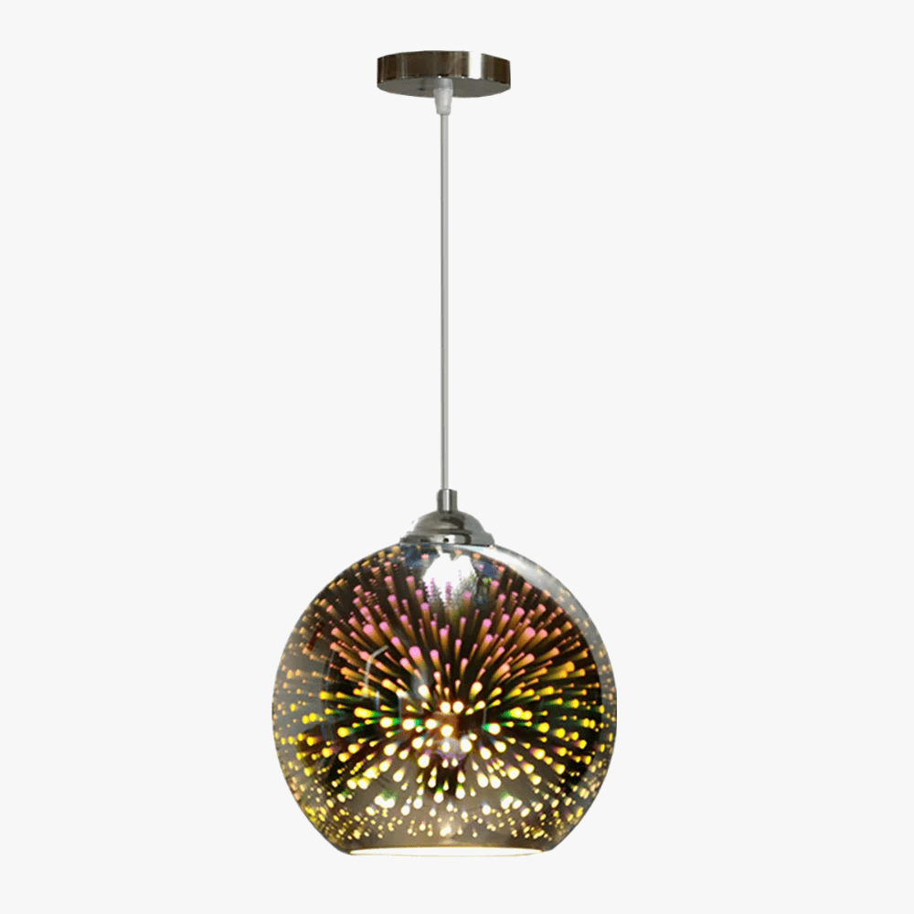 Lustre 3D en Verre Effet Feu d'Artifice LED pour Restaurant Gala | Marco Lucetti