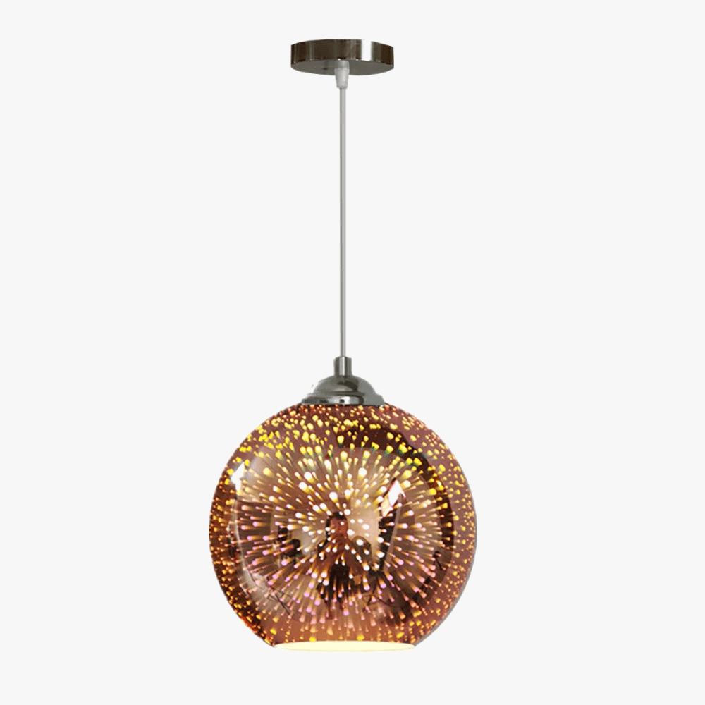 Lustre 3D en Verre Effet Feu d'Artifice LED pour Restaurant Gala | Marco Lucetti