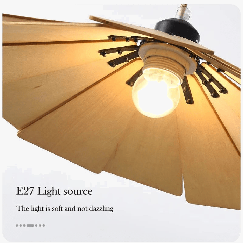 Lustre à bascule en bois massif de noyer retractable - Décoration nordique moderne | Marco Lucetti