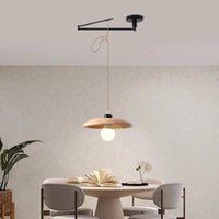 Lustre à bascule en bois massif de noyer retractable - Décoration nordique moderne | Marco Lucetti