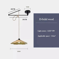 Lustre à bascule en bois massif de noyer retractable - Décoration nordique moderne | Marco Lucetti D Bois massif / Lumière blanche