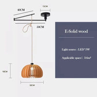 Lustre à bascule en bois massif de noyer retractable - Décoration nordique moderne | Marco Lucetti E Bois massif / Lumière blanche