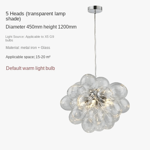  Lustre à bulles de verre nordique de luxe pour salle à manger, salon, chambre ou restaurant | Marco Lucetti