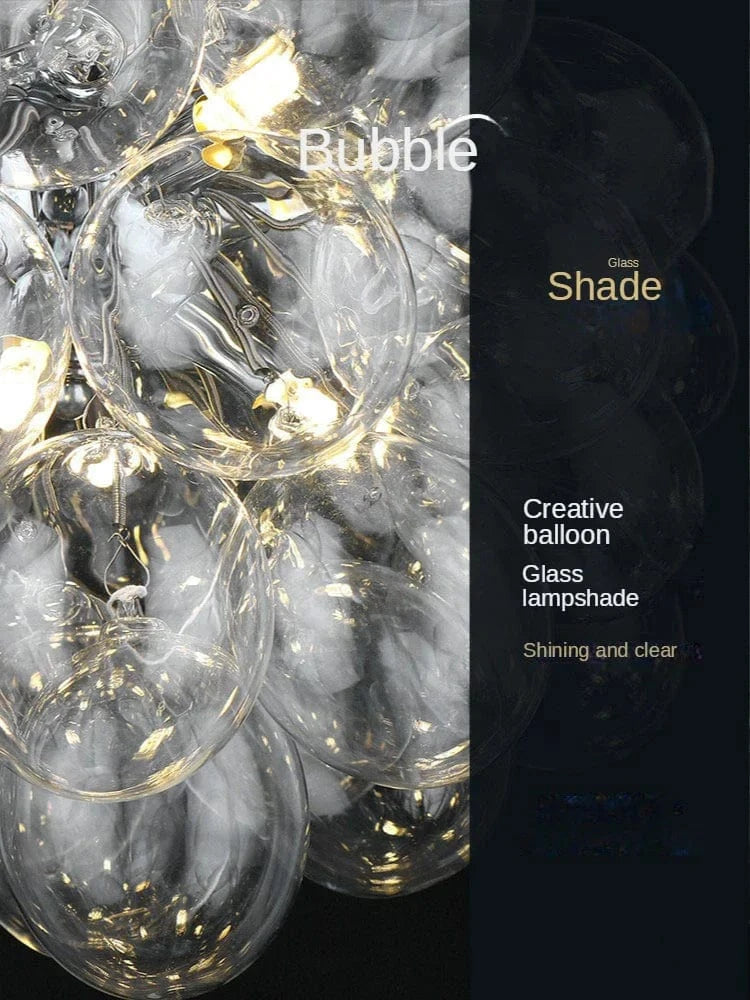  Lustre à bulles de verre nordique de luxe pour salle à manger, salon, chambre ou restaurant | Marco Lucetti