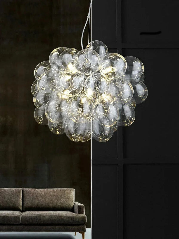  Lustre à bulles de verre nordique de luxe pour salle à manger, salon, chambre ou restaurant | Marco Lucetti