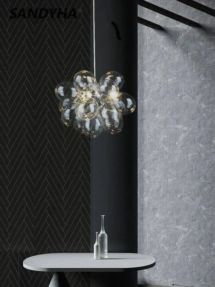  Lustre à bulles de verre nordique de luxe pour salle à manger, salon, chambre ou restaurant | Marco Lucetti