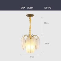 Lustre à LED en verre blanc avec plumes d'oie et finitions or argent | Marco Lucetti 30 cm / Cadre doré / Lumière chaude