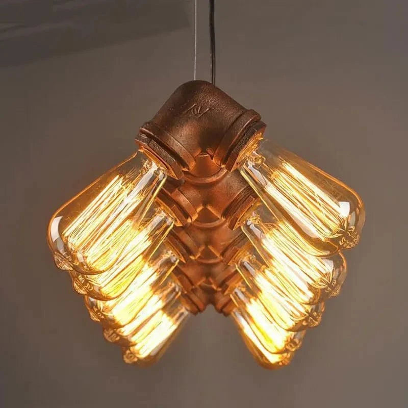 Lustre à vent industriel rétro américain 10 têtes | Marco Lucetti