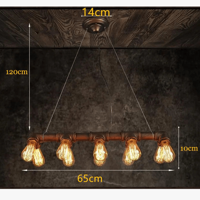 Lustre à vent industriel rétro américain 10 têtes | Marco Lucetti