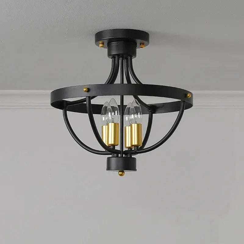 Lustre Américain en Fer Rétro pour Restaurant et Bureau | Marco Lucetti