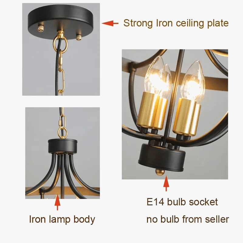 Lustre Américain en Fer Rétro pour Restaurant et Bureau | Marco Lucetti