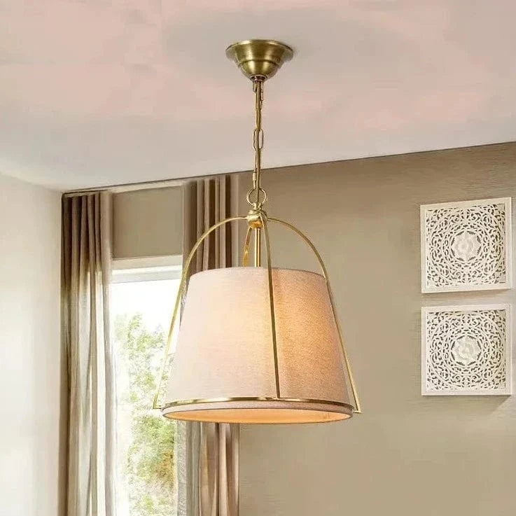 Lustre Américain Minimaliste en tissu et métal | Marco Lucetti