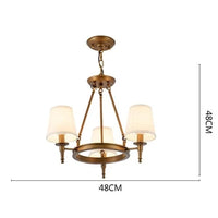 Lustre américain rétro pour décorer votre maison : intérieur, salon, salle à manger | Marco Lucetti Bronze-3 lumières / 220V / Avec ampoules E14