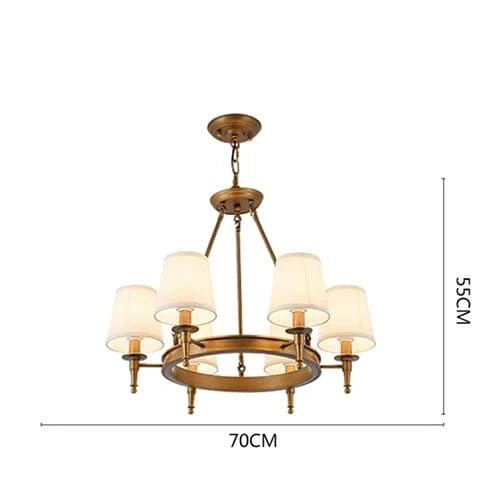 Lustre américain rétro pour décorer votre maison : intérieur, salon, salle à manger | Marco Lucetti Bronze-6 lumières / 220V / Avec ampoules E14