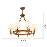 Lustre américain rétro pour décorer votre maison : intérieur, salon, salle à manger | Marco Lucetti Bronze-8 lumières / 220V / Avec ampoules E14