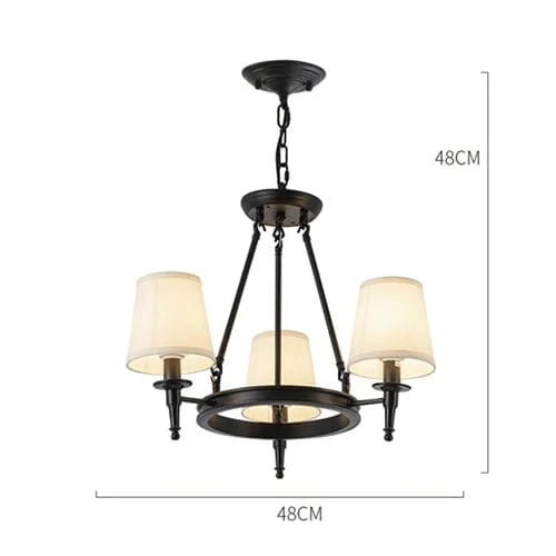 Lustre américain rétro pour décorer votre maison : intérieur, salon, salle à manger | Marco Lucetti Noir-3 lumières / 110V / Avec ampoules E14