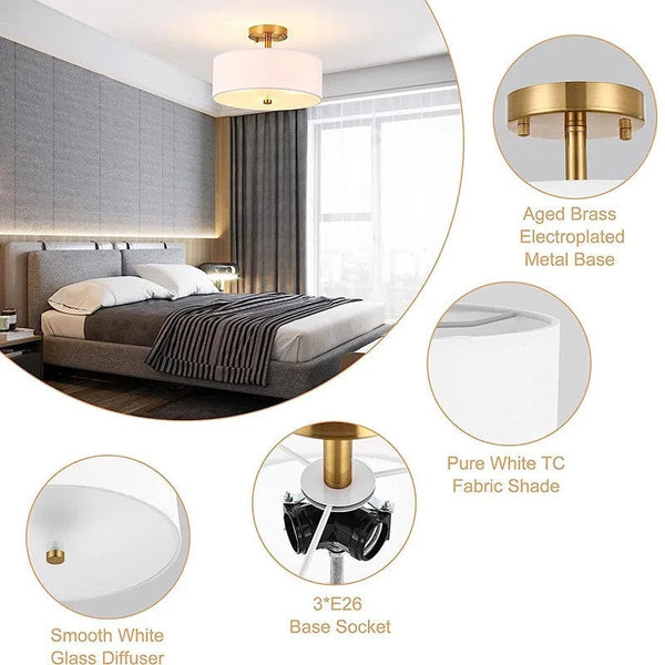 Lustre Américain Simple en Tissu Circulaire | Marco Lucetti