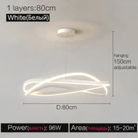 Lustre Anneau Minimaliste Moderne pour Maison - Créativité Redéfinie | Marco Lucetti Blanc 80cm / Intensité variable avec télécommande