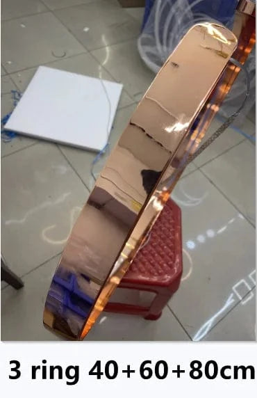 Lustre Anneau Nordique LED Réglable pour Salle à Manger - Collection Maison Luminaires | Marco Lucetti 3 Anneaux Or rose L / Blanc chaud (3000K)