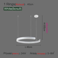 Lustre Anneau Nordique LED Réglable pour Salle à Manger - Collection Maison Luminaires | Marco Lucetti Blanc 40cm / Blanc chaud (3000K)