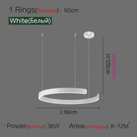 Lustre Anneau Nordique LED Réglable pour Salle à Manger - Collection Maison Luminaires | Marco Lucetti Blanc 60cm / Blanc chaud (3000K)