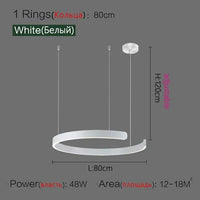 Lustre Anneau Nordique LED Réglable pour Salle à Manger - Collection Maison Luminaires | Marco Lucetti Blanc 80cm / Blanc chaud (3000K)