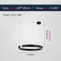 Lustre Anneau Nordique LED Réglable pour Salle à Manger - Collection Maison Luminaires | Marco Lucetti Noir 40cm / Blanc chaud (3000K)