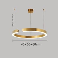 Lustre Anneau Nordique LED Réglable pour Salle à Manger - Collection Maison Luminaires | Marco Lucetti Or 40 60 80cm / Blanc chaud (3000K)