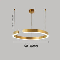Lustre Anneau Nordique LED Réglable pour Salle à Manger - Collection Maison Luminaires | Marco Lucetti Or 60 80cm / Blanc chaud (3000K)