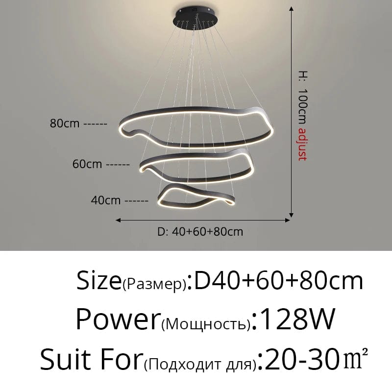 Lustre anneaux déformés design Panochas pour un intérieur élégant | Marco Lucetti