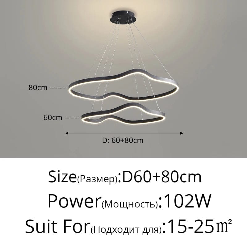 Lustre anneaux déformés design Panochas pour un intérieur élégant | Marco Lucetti