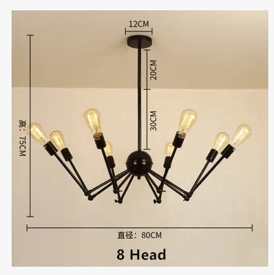 Lustre Arachnée Vintage en Fer Industriel | Marco Lucetti