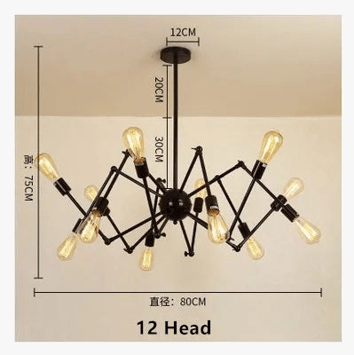 Lustre Arachnée Vintage en Fer Industriel | Marco Lucetti