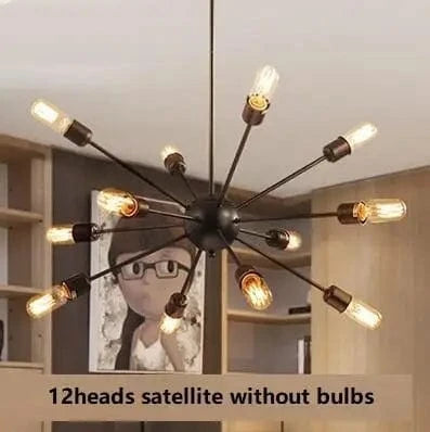 Lustre Arachnée Vintage en Fer Industriel | Marco Lucetti Satellite 12 têtes