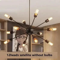 Lustre Arachnée Vintage en Fer Industriel | Marco Lucetti Satellite 12 têtes