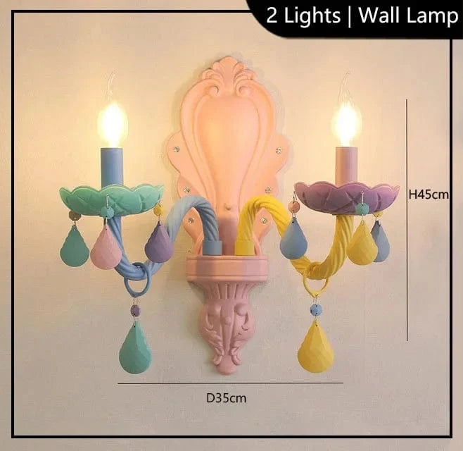 Lustre Arc-en-Ciel Enfants Style Macaron Kawaii LED | Marco Lucetti Applique 2 lumières / Blanc froid