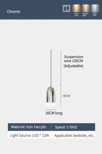 Lustre arc-en-ciel italien en forme de U | Marco Lucetti Couleur B 16cm / Lumière blanche 6000k